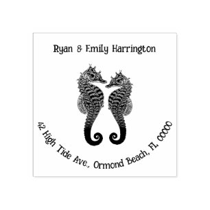 Tampons Encreurs Deux Chevaux de Mer Adresse Couples