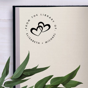 Tampons Encreurs Deux Coeurs Couple Noms De La Bibliothèque Moderne