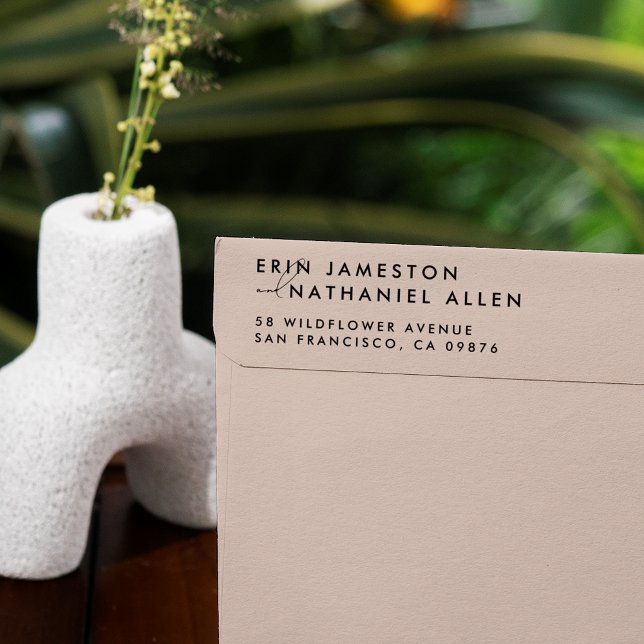 Tampons Encreurs Deux noms et la police de script une adresse de re (Two Names & Script Font Modern Return Address Rubber Stamp)