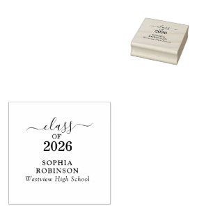 Tampons Encreurs Diplômé de 2026 Typographie Script Or Graduation