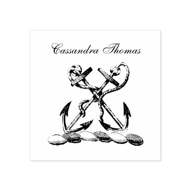 Tampons Encreurs Double Ancre Heraldique Crest Emblem Faux Gold (Impression)