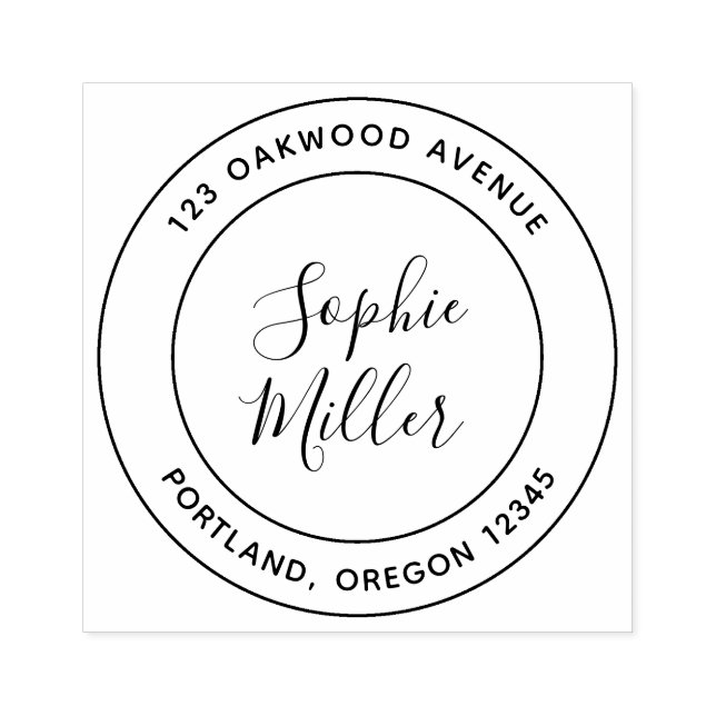 Tampons Encreurs Double bordure moderne Adresse de retour (Impression)