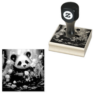 Tampons Encreurs Doux Ours De Panda Chez Les Roses De La Jungle