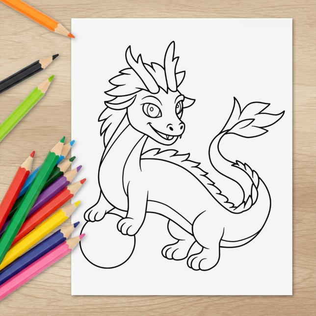 Tampons Encreurs Dragon Chinois Colorie Moi  (Créateur téléchargé)