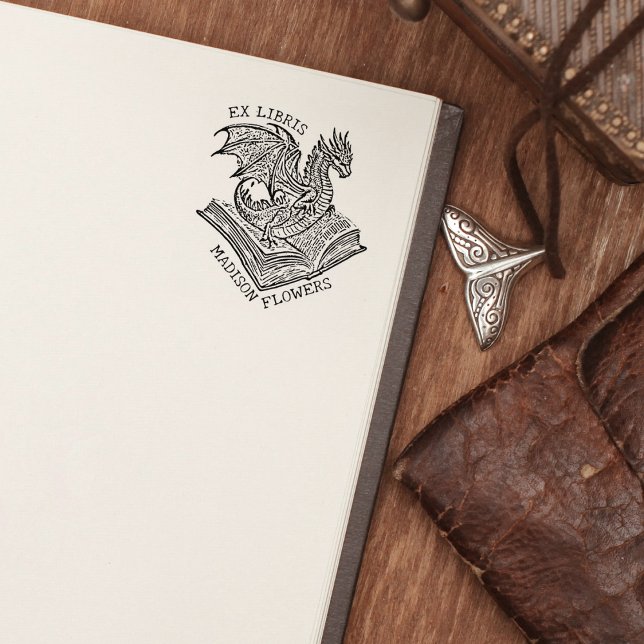 Tampons Encreurs Dragon de fantasy vintage Ex Libris  (Créateur téléchargé)