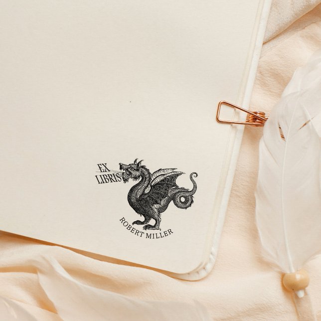 Tampons Encreurs Dragon Ex Libris de bibliothèque de livre de fanta (Créateur téléchargé)