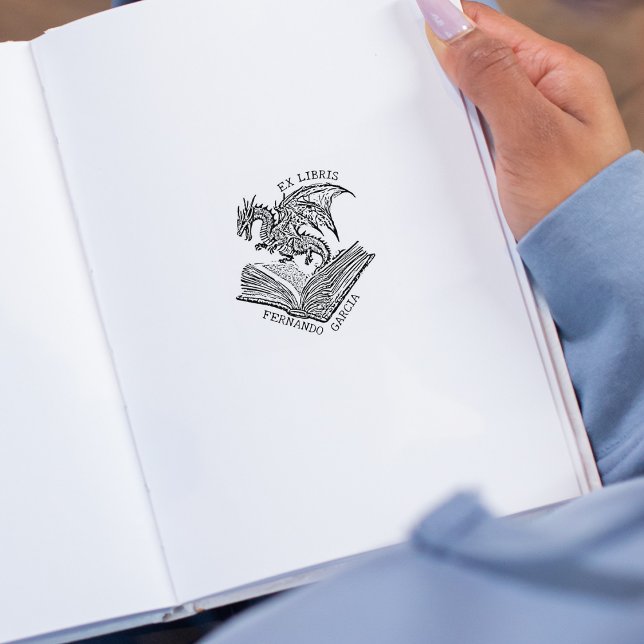 Tampons Encreurs Dragon Ex Libris Fantastique Vintage  (Créateur téléchargé)