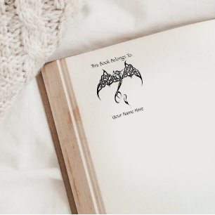 Tampons Encreurs Dragon tribal celtique noir blanc