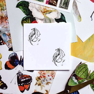 Tampons Encreurs Dragon Tribal Noir Ligne d'Art Fantastique Tatouag