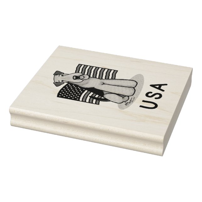 Tampons Encreurs Drapeau américain Airedale Terrier Dog - mignonne (Tampon)