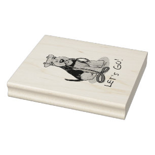 Tampons Encreurs Drôle Allons-y ! Welsh Terrier Chien avec laisse