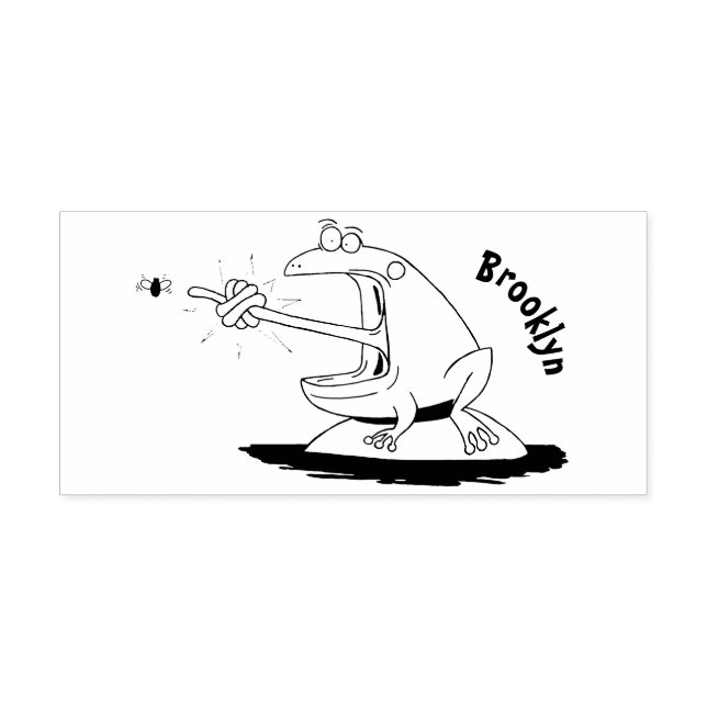 Tampons Encreurs Drôle dessin animé de grenouille et mouche (Impression)