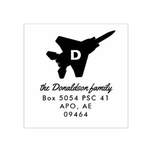 Tampons Encreurs Eagle Frappe F-15E Jet Monogramme Adresse Timbre