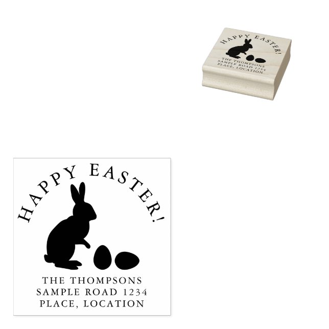 Tampons Encreurs Easter Bunny And Eggs With Name And Address (Tamponné)