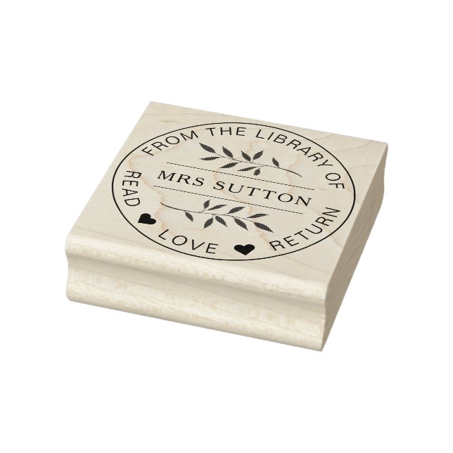 Tampons Encreurs école bibliothèque livre plaque LEAF enseignant (Tampon)