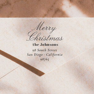 Tampons Encreurs Écriture Élégante Adresse de Retour Joyeux Noël
