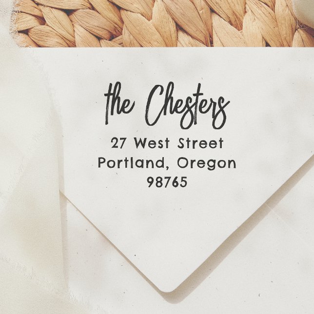 Tampons Encreurs Écriture moderne Nom de famille Adresse de retour (Créateur téléchargé)