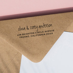 Tampons Encreurs Écriture rustique et moderne Adresse de retour Cou