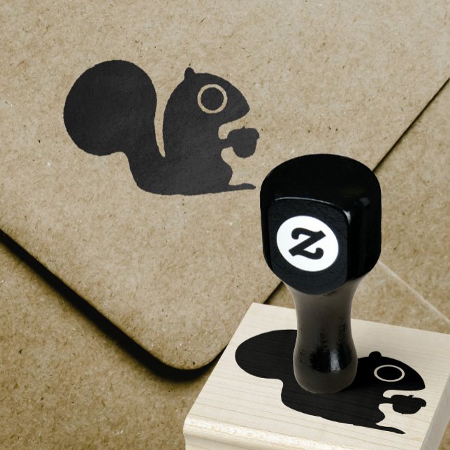 Tampons Encreurs Écureuil de bois mignon avec noix (Créateur téléchargé)