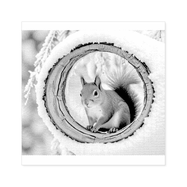 Tampons Encreurs Écureuil de Noël d'hiver (Impression)
