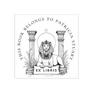 Tampons Encreurs Egyptian Sphinx Nom personnalisé Ex Libris Timbre