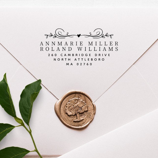 Tampons Encreurs Elégant Botanique Deux Derniers Noms Adresse de re (Créateur téléchargé)