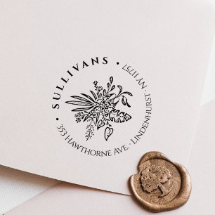 Tampons Encreurs Elégant Botanique Tropical Bouquet Adresse de reto