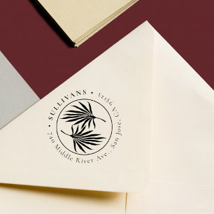 Tampons Encreurs Élégant Botanique Tropical Foliage Adresse de reto