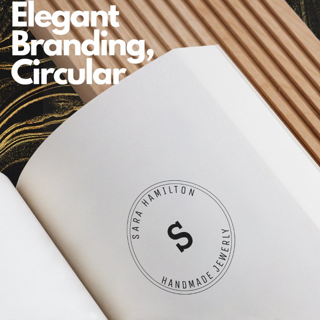 Tampons Encreurs Élégant circulaire de branding pour petite entrepr (Elegant Small Business Branding Circular Rubber Stamp)