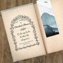 Élégant Citation de bibliothèque Ex Libris Botaniq