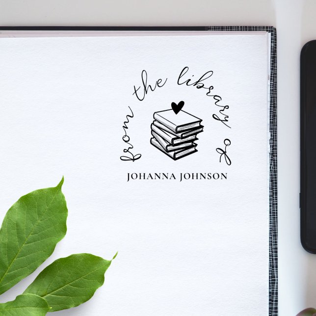 Tampons Encreurs Elegant Custom Books Heart From The Library Book (Créateur téléchargé)