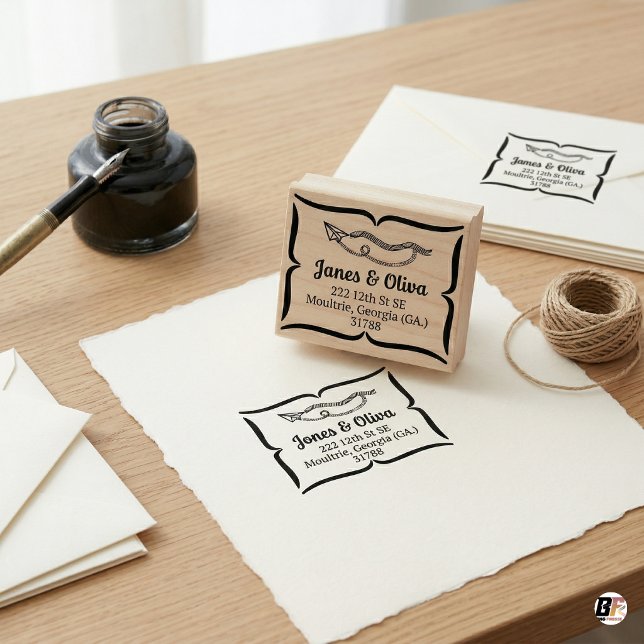 Tampons Encreurs Elegant Custom Nautical Coiled Rope Return Address (Créateur téléchargé)