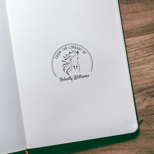 Tampons Encreurs Élégant De La Bibliothèque De, Livre De Cheval (Créateur téléchargé)