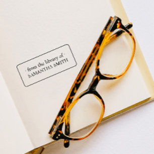 TAMPONS ENCREURS ÉLÉGANT EX-LIBRIS ENCADRÉ NOM BIBLIOTHÈQUE