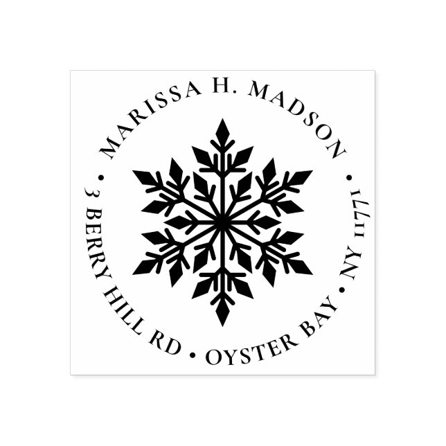 Tampons Encreurs Élégant Flocon de neige Noël Adresse de retour (Impression)