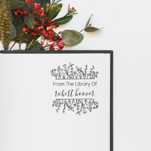 Tampons Encreurs Élégant Floral Vintage De La Bibliothèque De