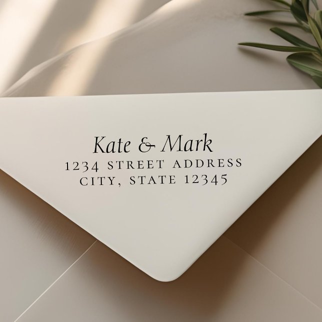 Tampons Encreurs Élégant Formal Couple Names Mariage Adresse de ret (Créateur téléchargé)