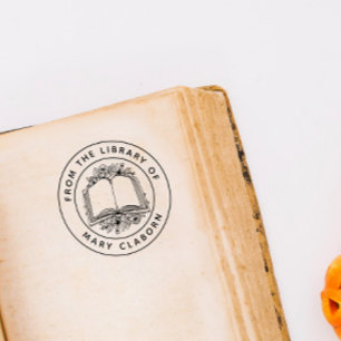 Tampons Encreurs Élégant Livre De Fleurs Classiques De La Bibliothè