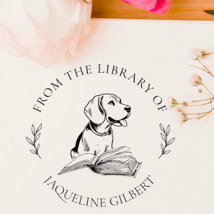 Tampons Encreurs Élégant livre de la bibliothèque de Chien dessin