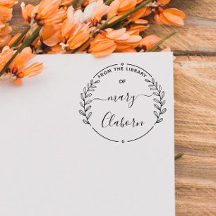 Tampons Encreurs Élégant Livre Feuille Classique De La Bibliothèque