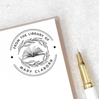 Tampons Encreurs Élégant Livre Feuille Classique De La Bibliothèque