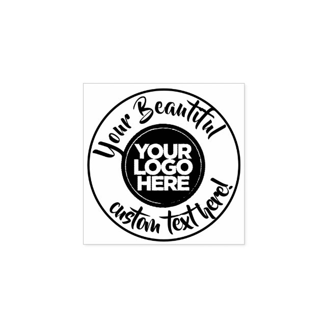 Tampons Encreurs Élégant logo rond cercle texte script calligraphie (Impression)