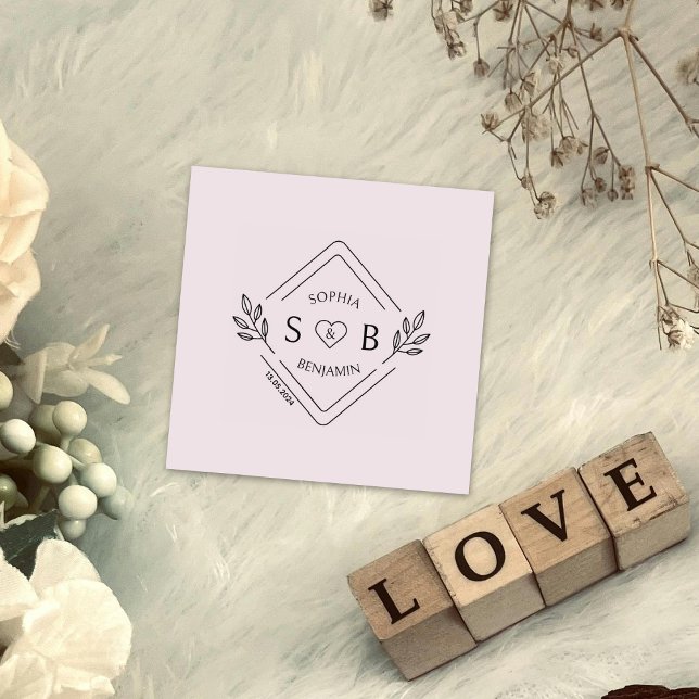 Tampons Encreurs Élégant Mariage botanique Monogramme (Créateur téléchargé)