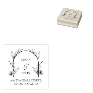 Tampons Encreurs Élégant mariage Floral Adresse de retour