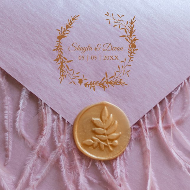 Tampons Encreurs Elégant Mariage Garland Fleurs sauvages & Branches (Créateur téléchargé)