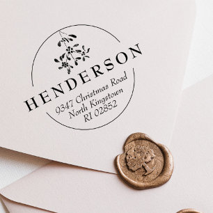 Tampons Encreurs Elegant Mistletoe Noël Adresse de retour