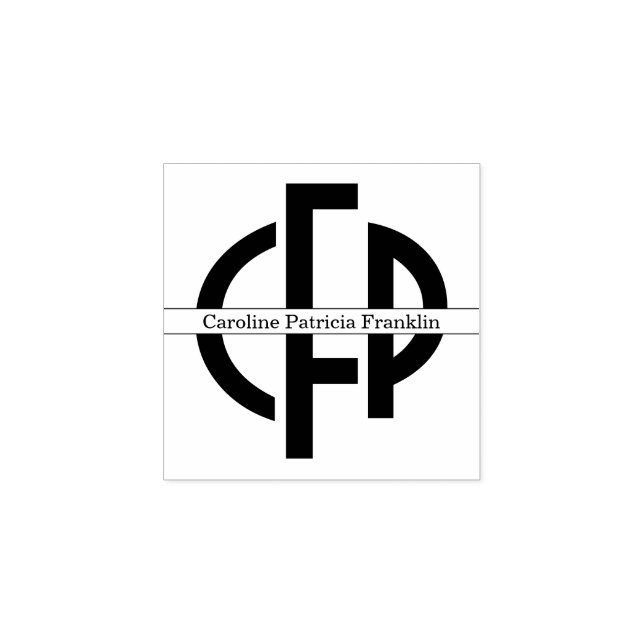 Tampons Encreurs Élégant Moderne Chic Géométrique Initiales (Impression)