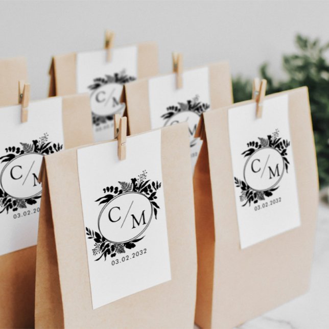 Tampons Encreurs Élégant, Monogramme, Laine d'art, Mariage (Créateur téléchargé)