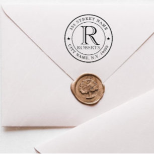 Tampons Encreurs Élégant Monogramme Personnalisé