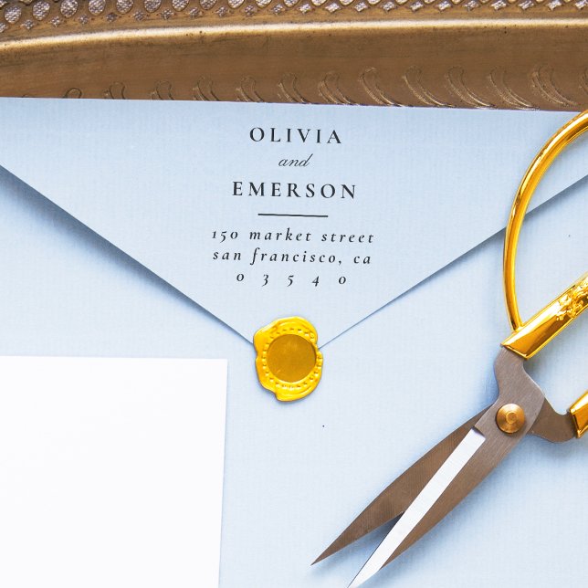 Tampons Encreurs Élégant Noms de Mariage Classic Adresse de retour (Stamp Mock-up)